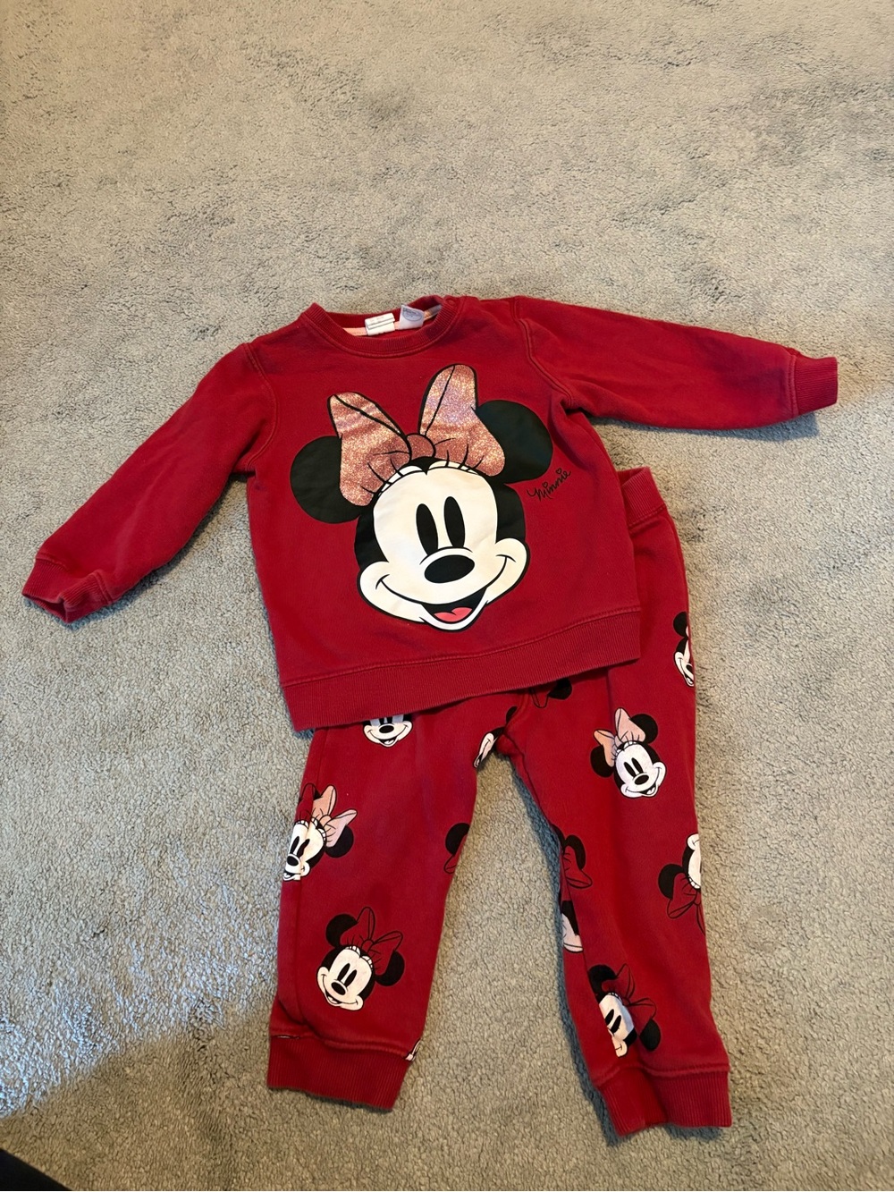 H&M - Red Minnie Mouse Sweat Set